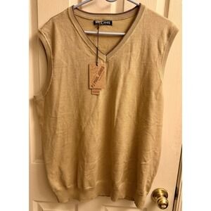 Paul Jones Men's‎ v neck sweater vest cotton 2XL NWT Khaki